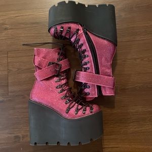 Club Exx Pink Rhinestone Boots NWOT